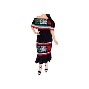 Off the Shoulder Victoria Floral Tricolor Dress